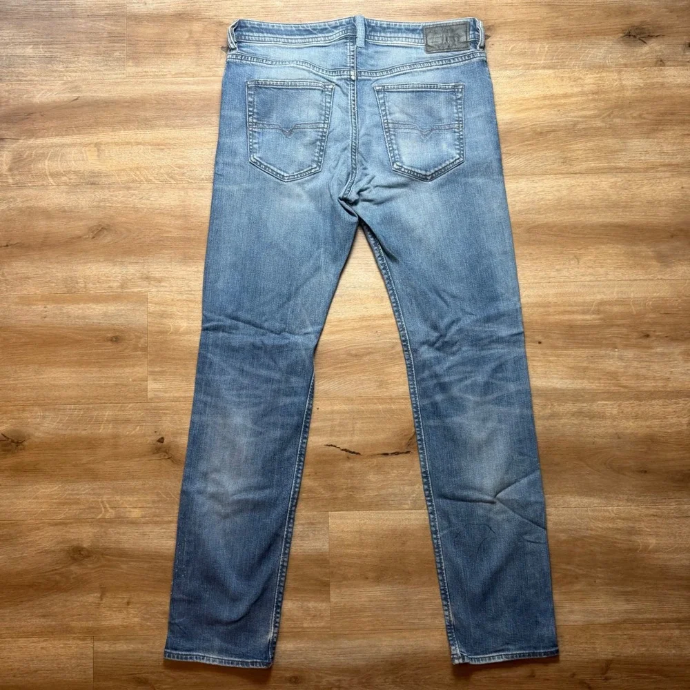 Diesel Buster Jeans Men 32x32 Blue Slim Tapered Stretch Distressed Denim 0853R